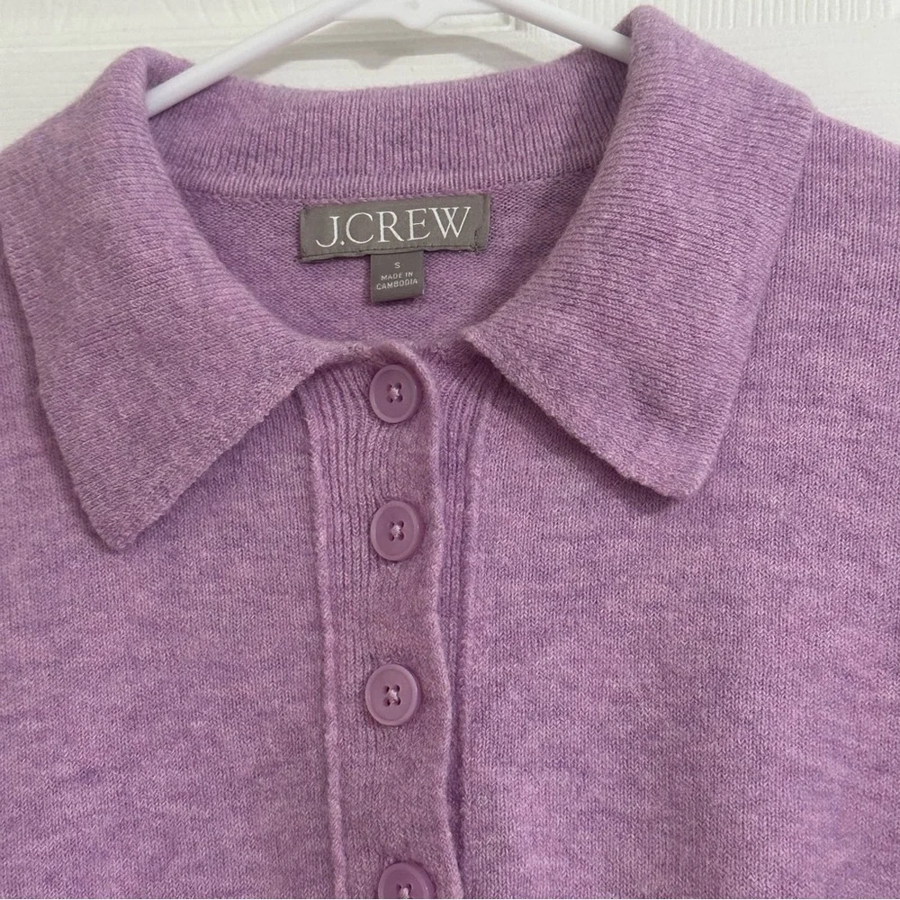 J. Crew Polo Sweater Women’s Small Lilac Purple Merino Wool Alpaca Blend